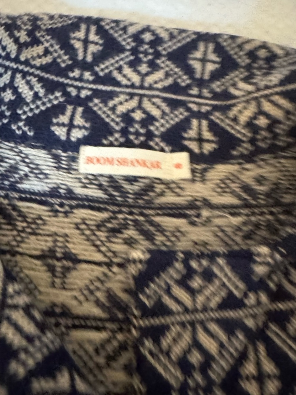 Navy & Cream Patterned Knit Jacket - Picture 3 of 3